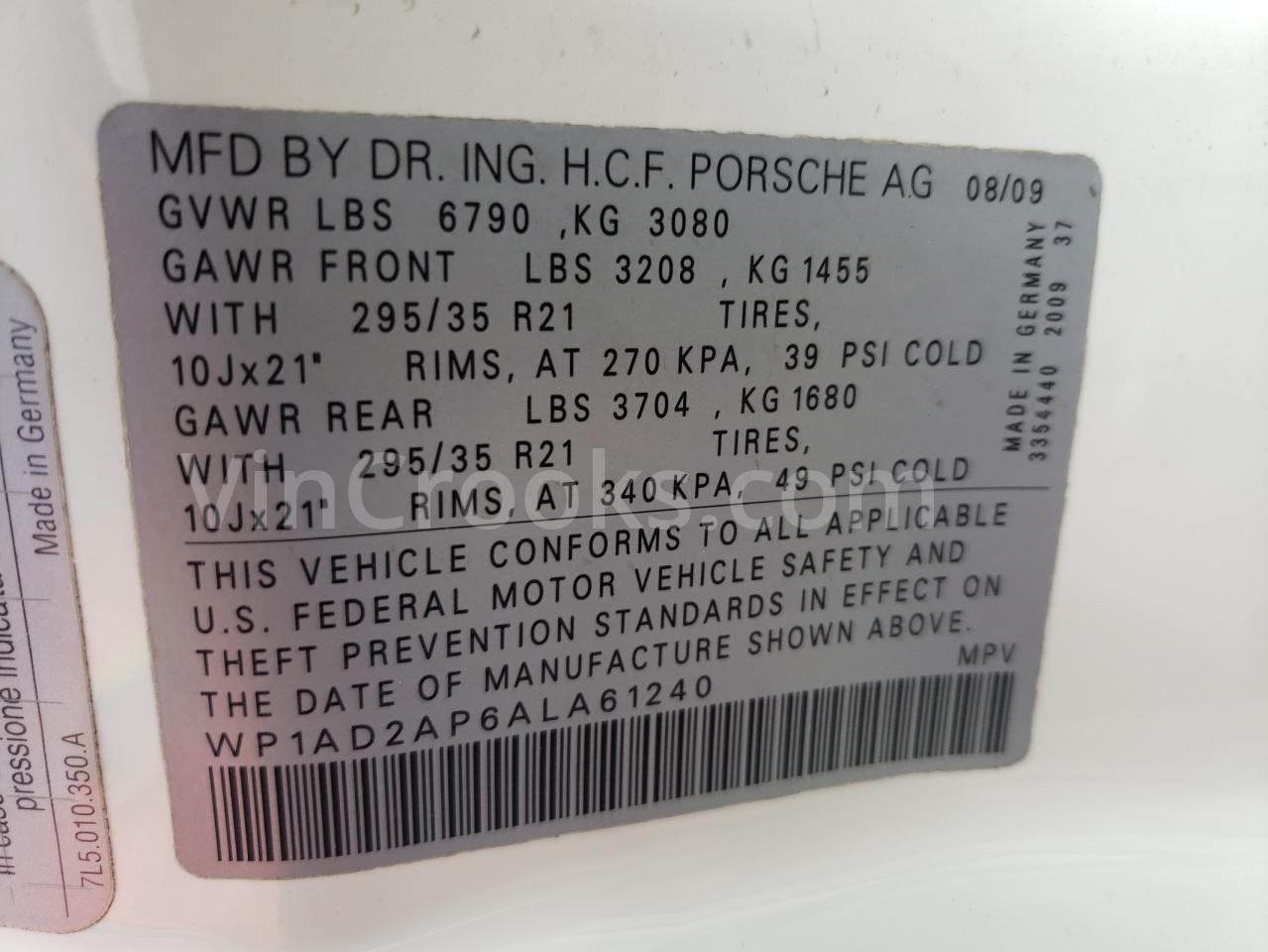 WP1AD2AP6ALA61240