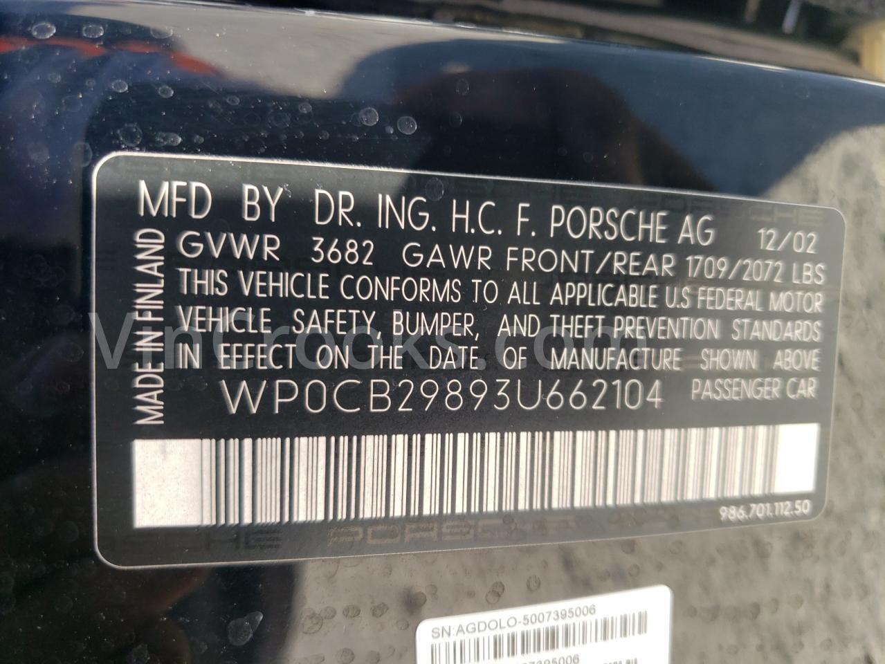 WP0CB29893U662104