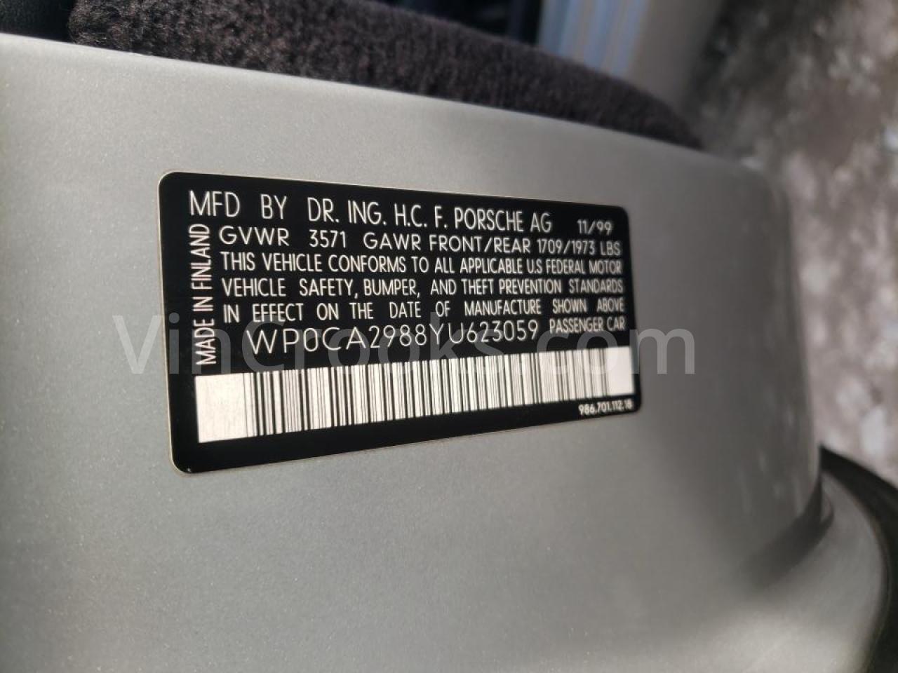WP0CA2988YU623059