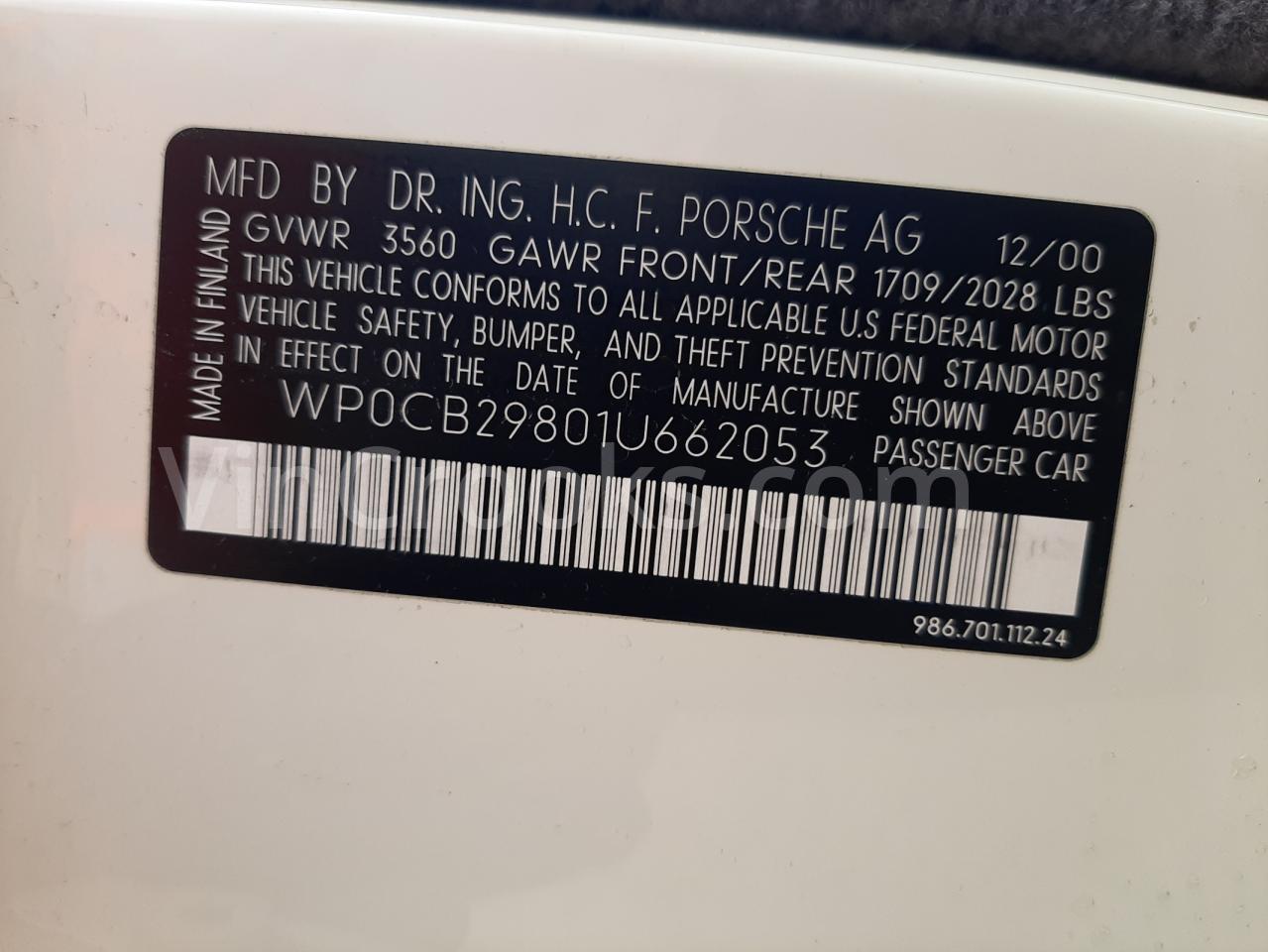 WP0CB29801U662053