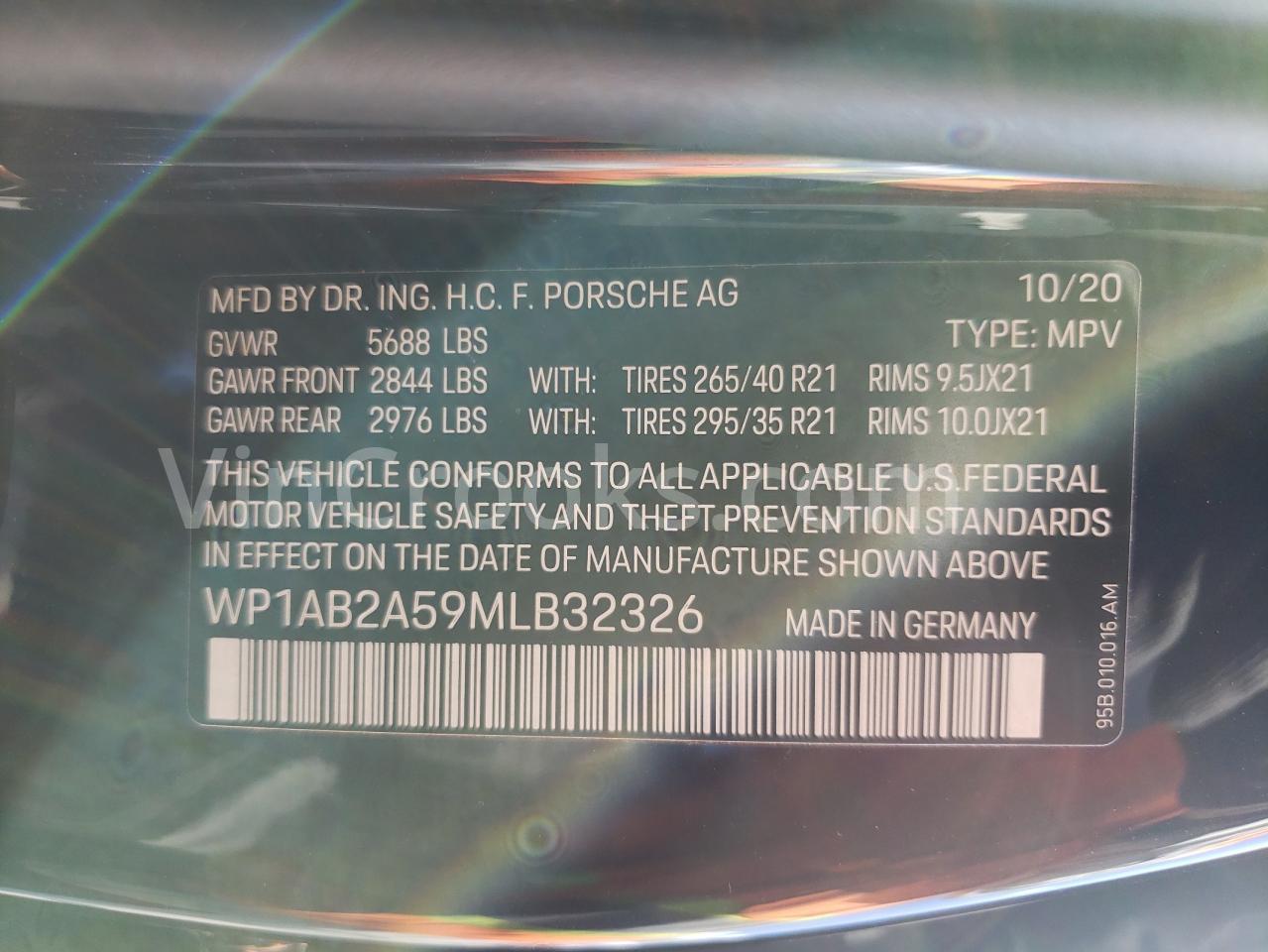 WP1AB2A59MLB32326