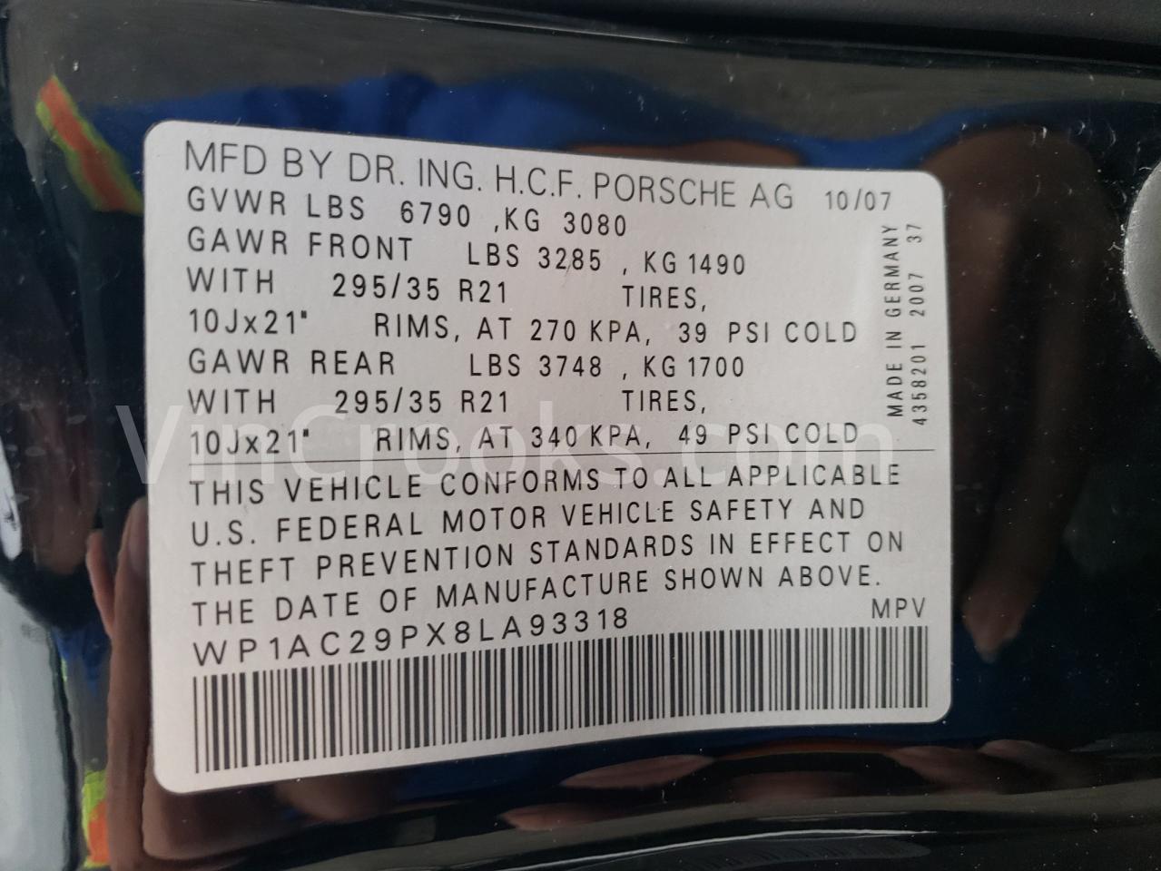 WP1AC29PX8LA93318