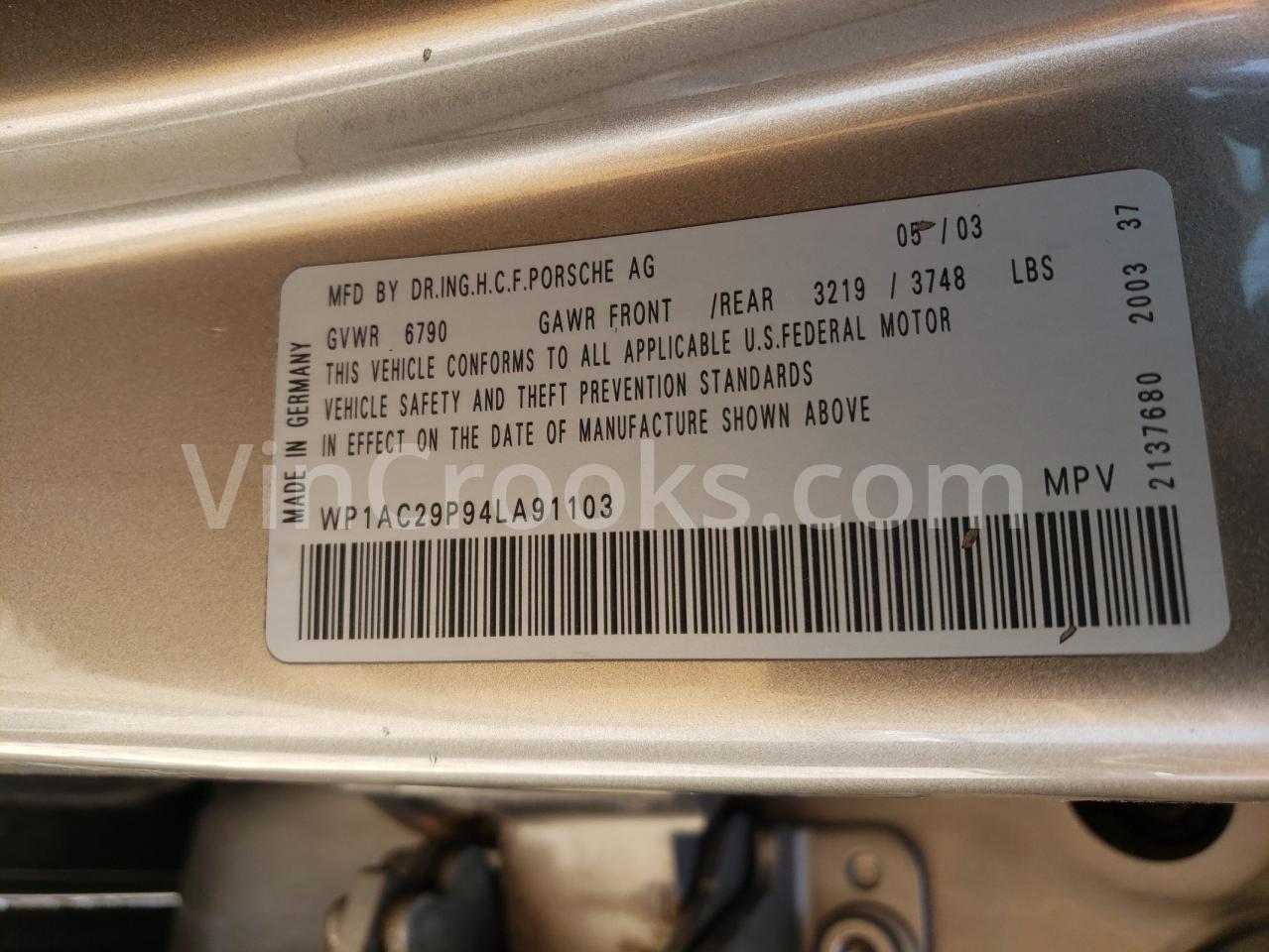 WP1AC29P94LA91103