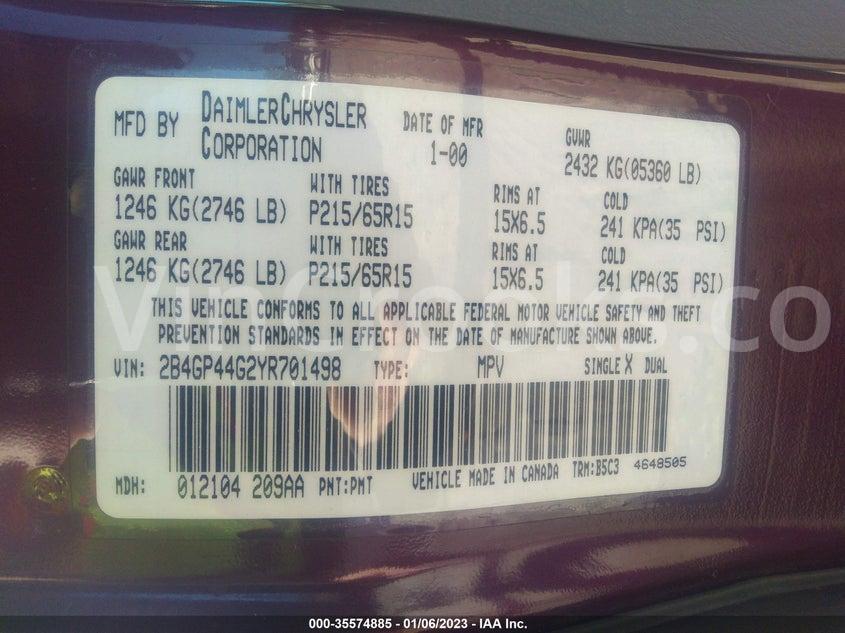 2B4GP44G2YR701498