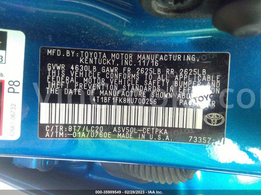 4T1BF1FK8HU700256