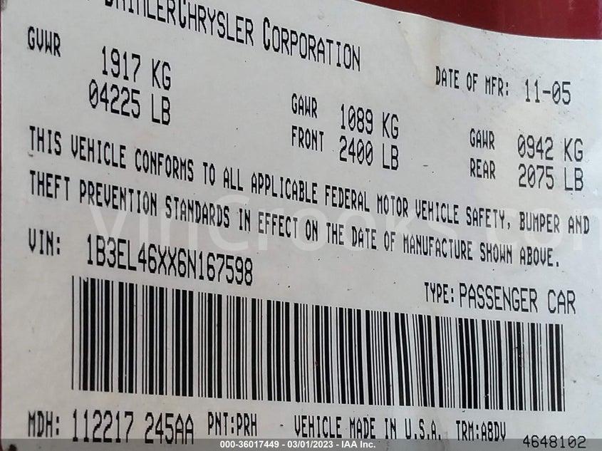 1B3EL46XX6N167598