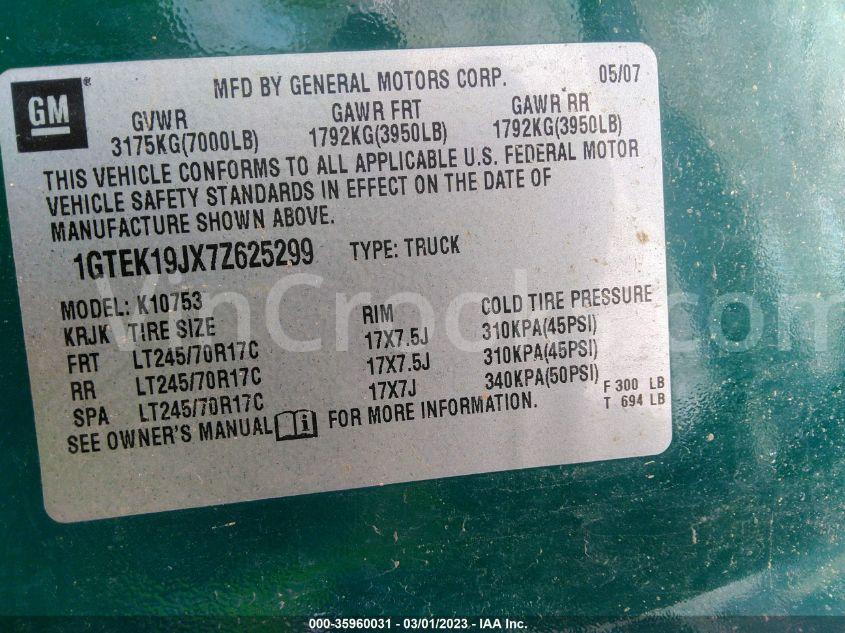 1GTEK19JX7Z625299