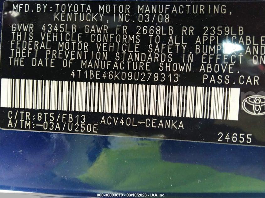 4T1BE46K09U278313