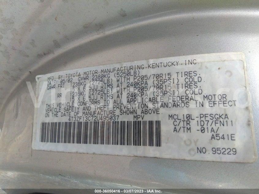 4T3ZF13C72U495037