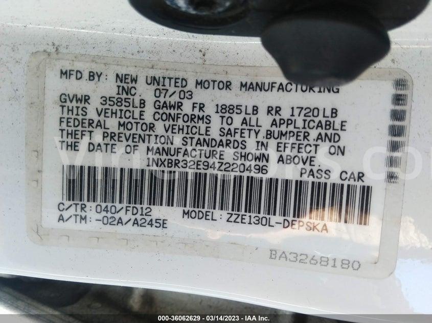 1NXBR32E94Z220496