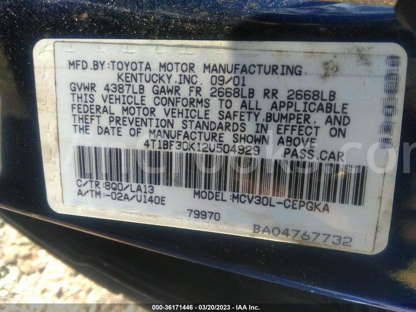 4T1BF30K12U504929