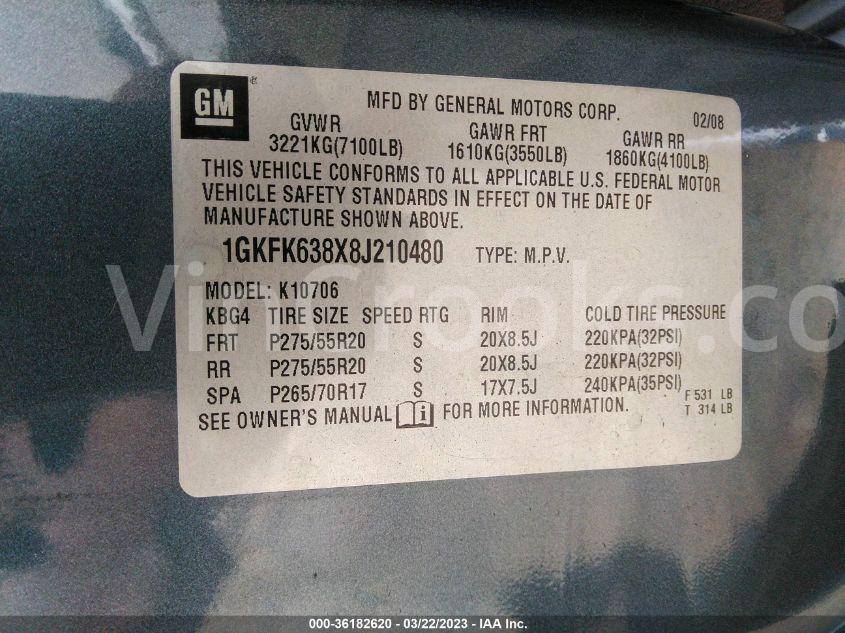 1GKFK638X8J210480
