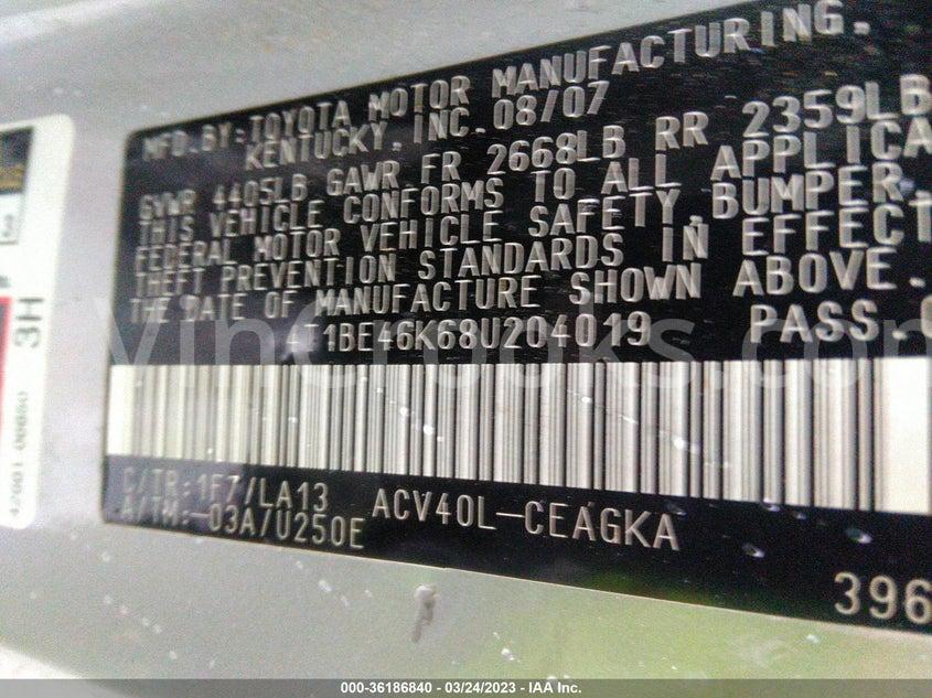 4T1BE46K68U204019