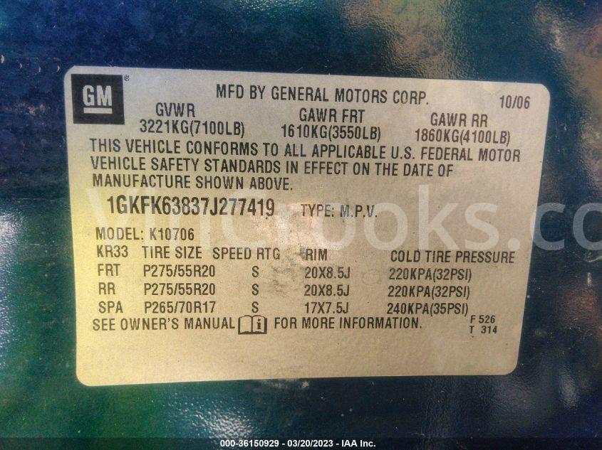 1GKFK63837J277419