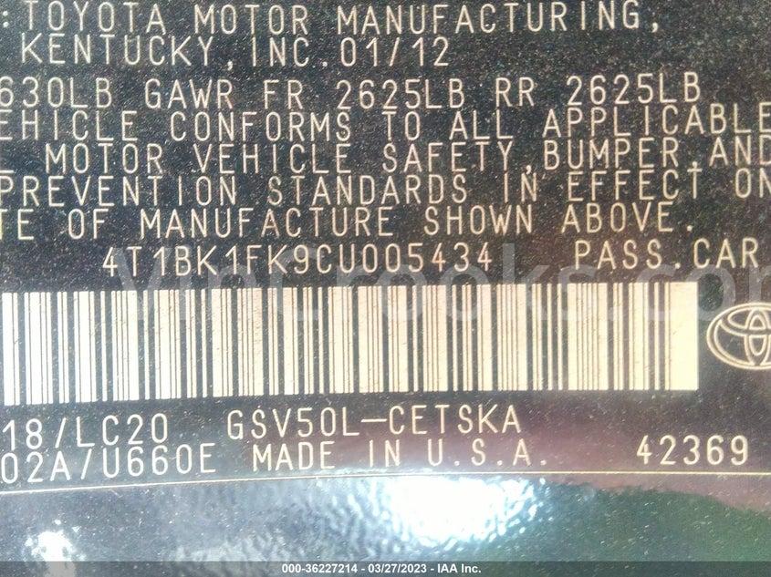 4T1BK1FK9CU005434