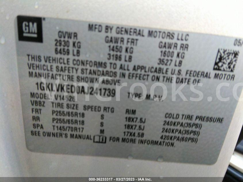 1GKLVKED0AJ241739
