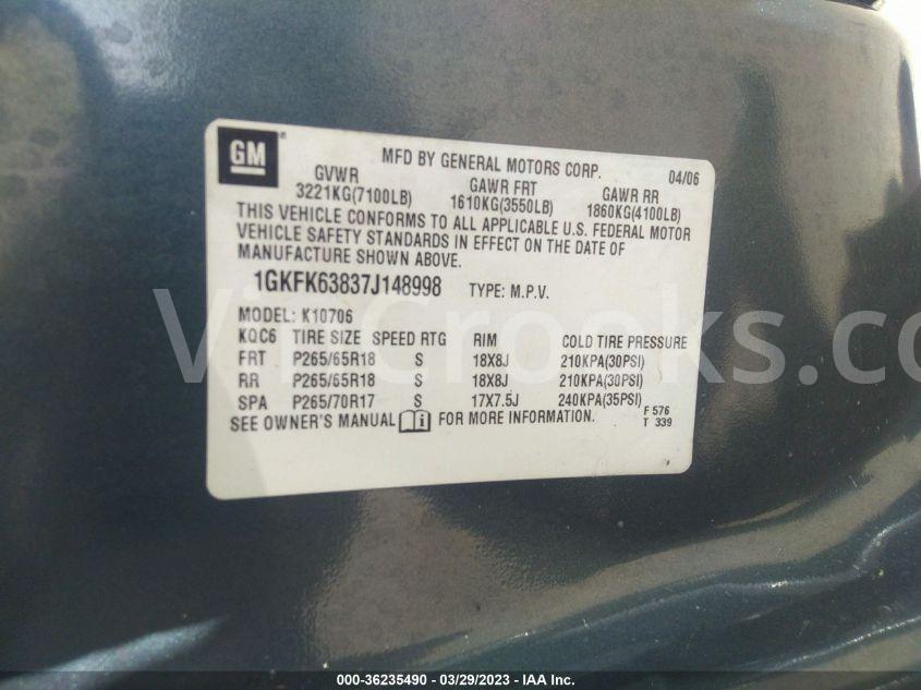 1GKFK63837J148998