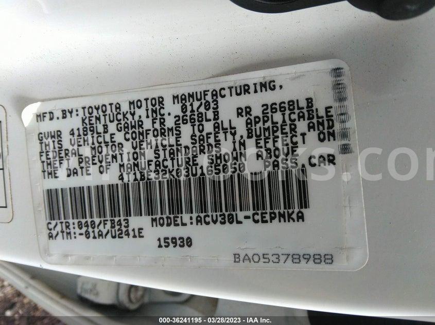 4T1BE32K03U165050