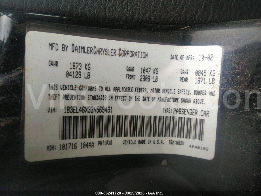 1B3EL46X33N569491