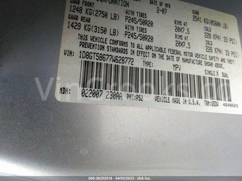 1D8GT58677W628772