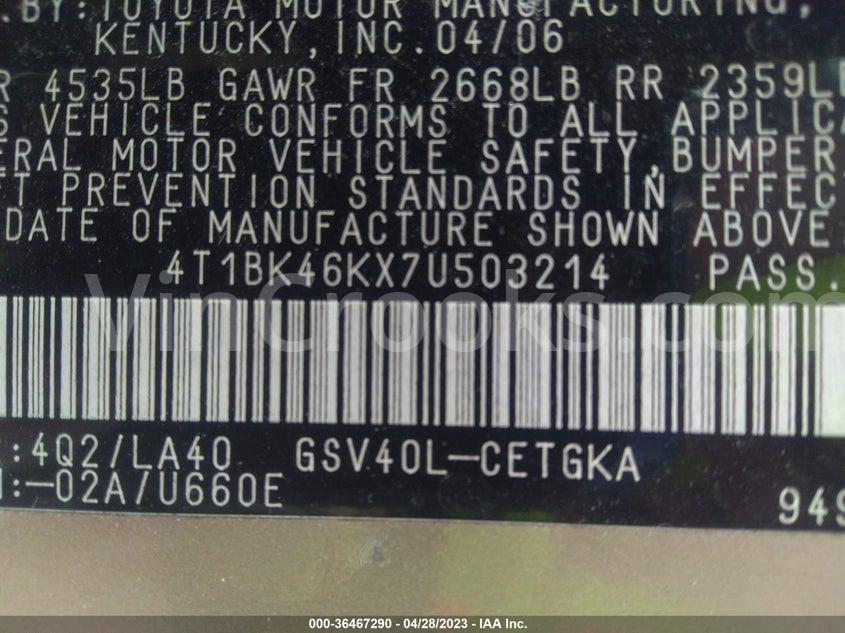 4T1BK46KX7U503214