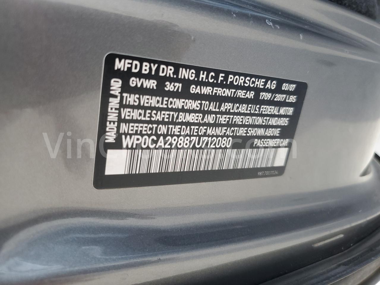 WP0CA29887U712080