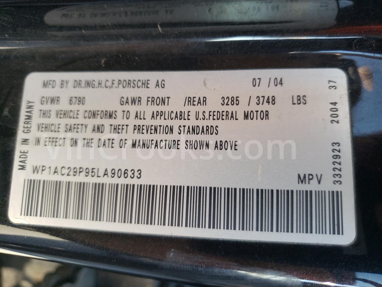 WP1AC29P95LA90633