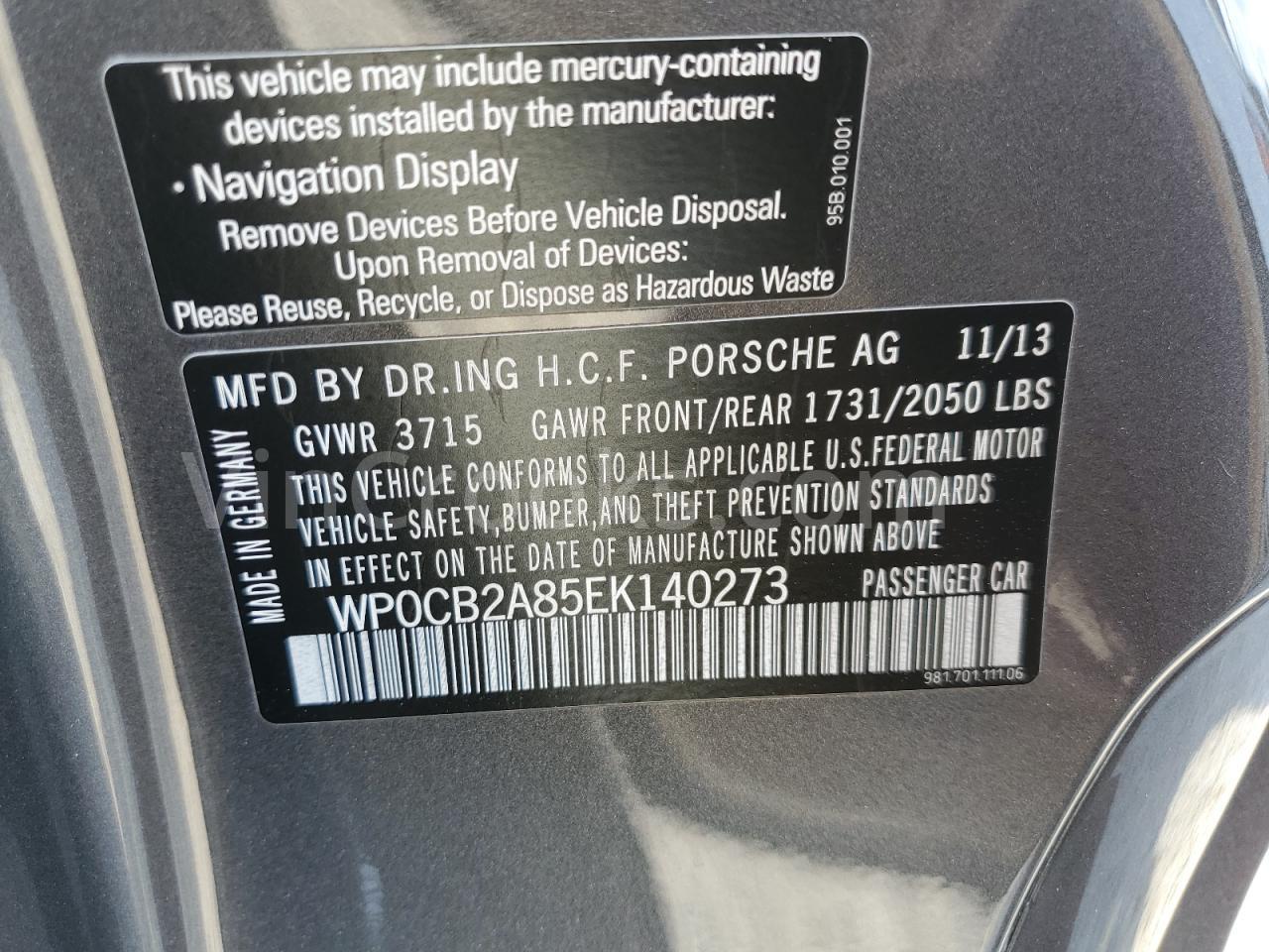 WP0CB2A85EK140273