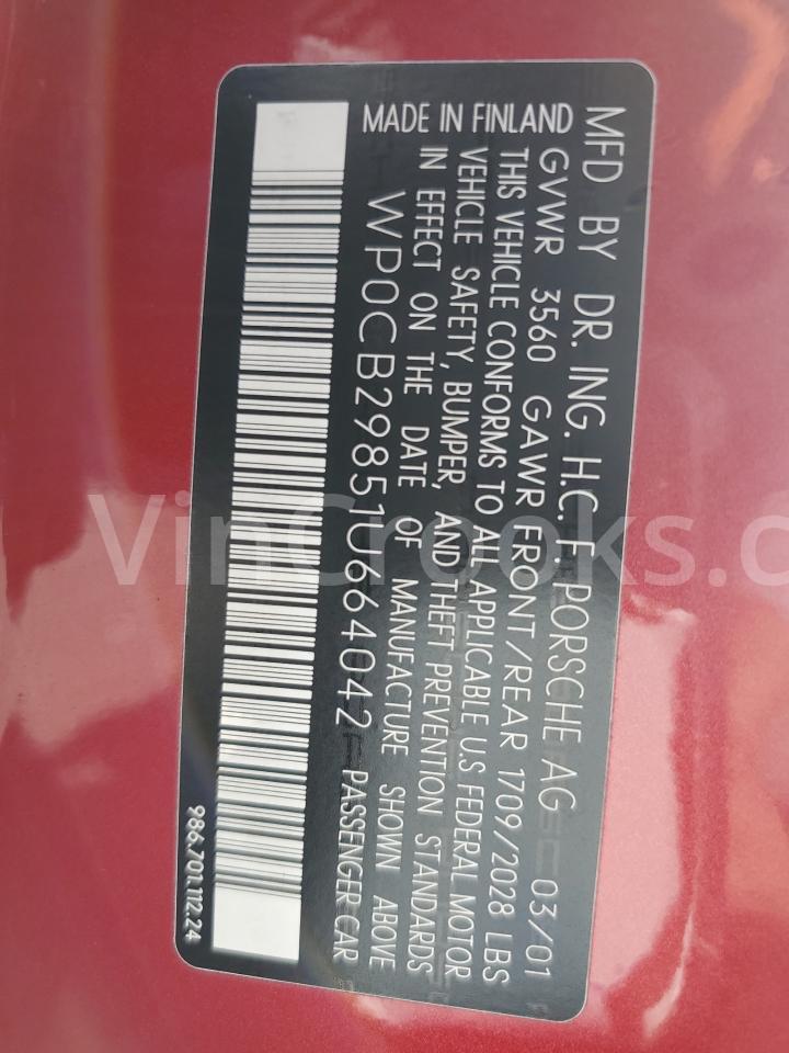 WP0CB29851U664042