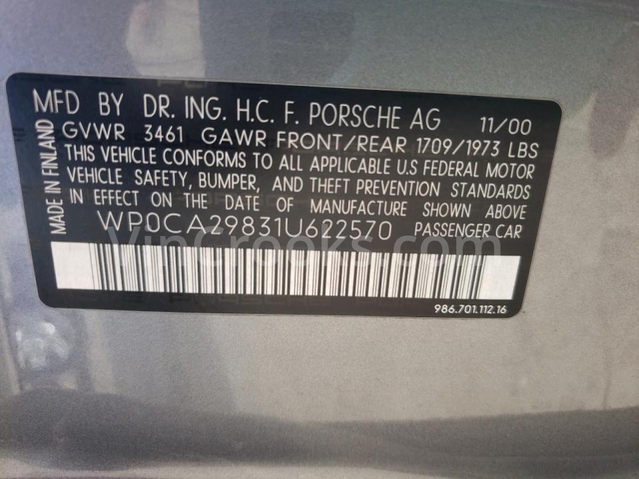 WP0CA29831U622570