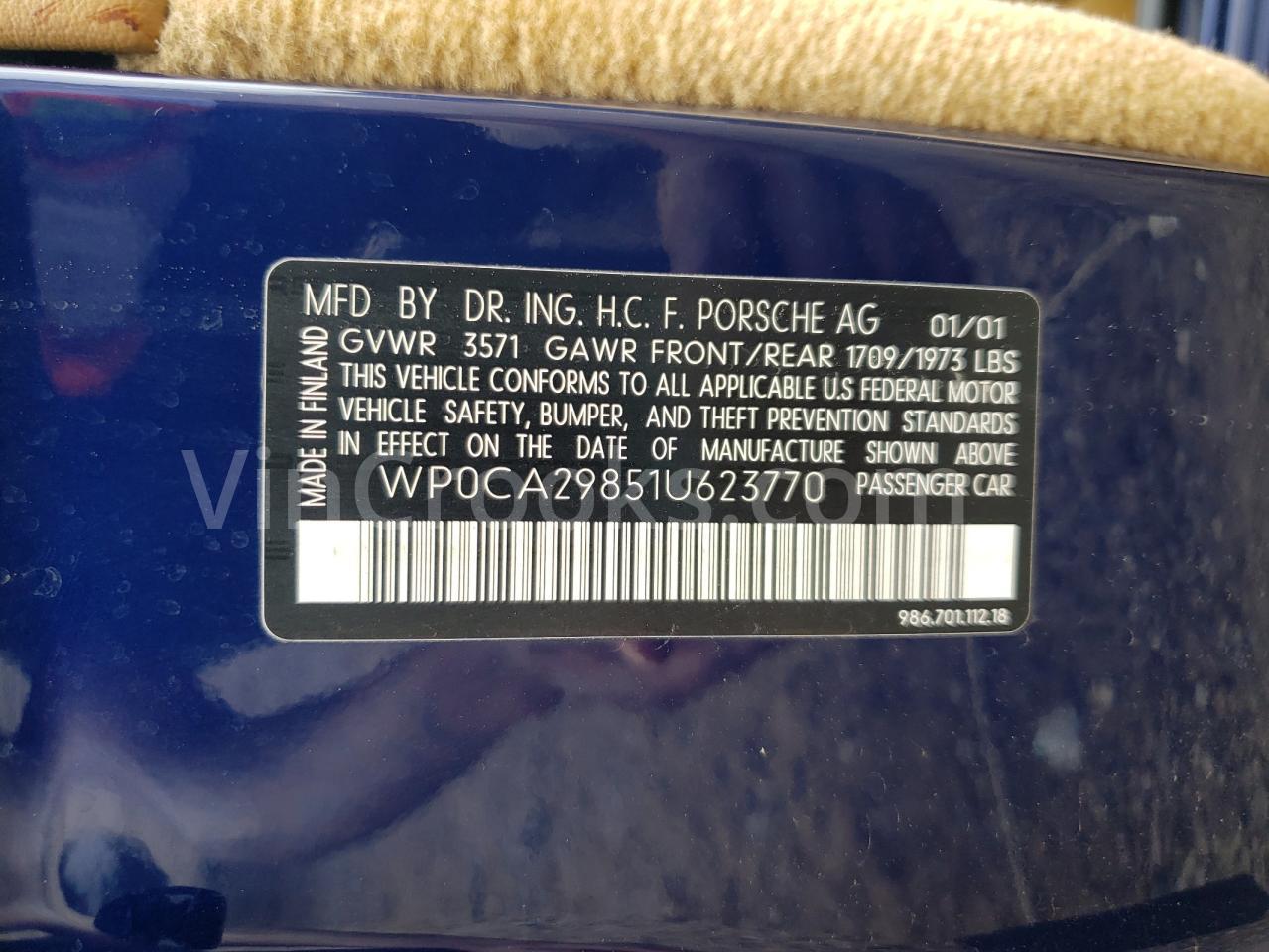 WP0CA29851U623770