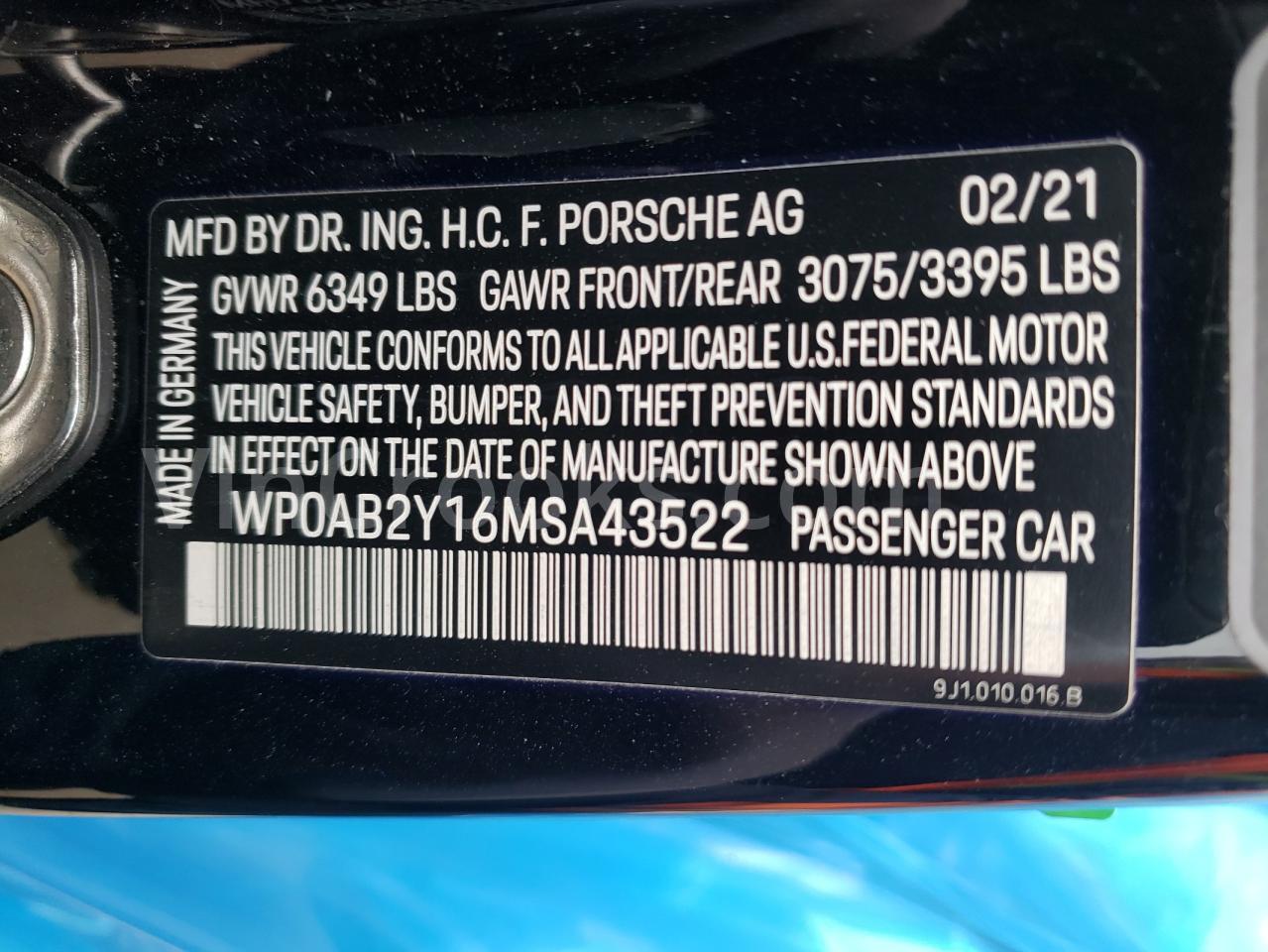 WP0AB2Y16MSA43522