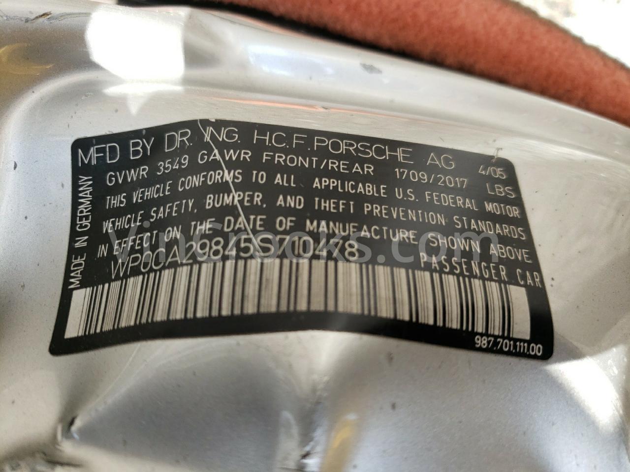 WP0CA29845S710478