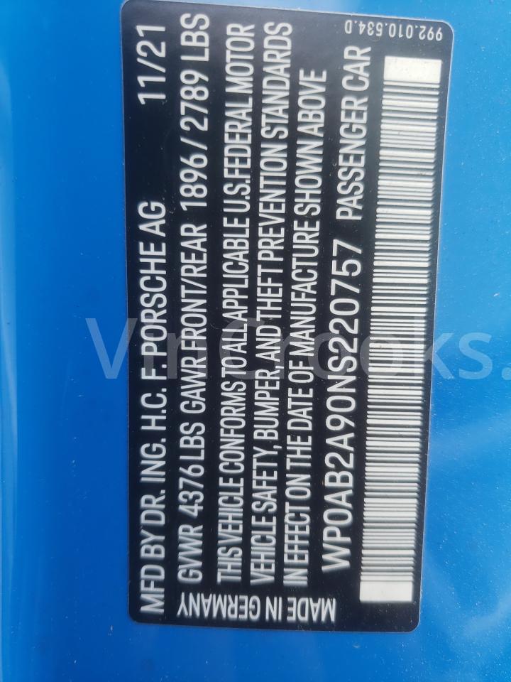 WP0AB2A90NS220757