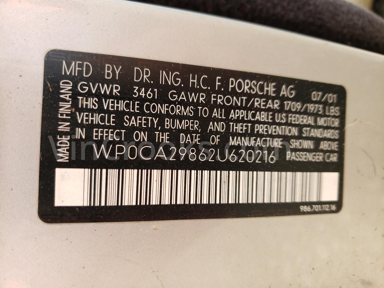 WP0CA29862U620216