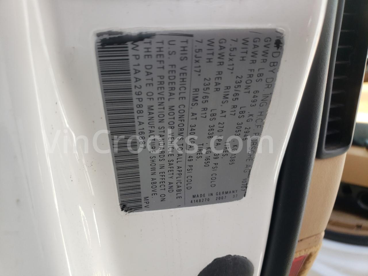 WP1AA29P88LA16887