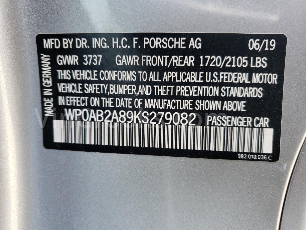 WP0AB2A89KS279082