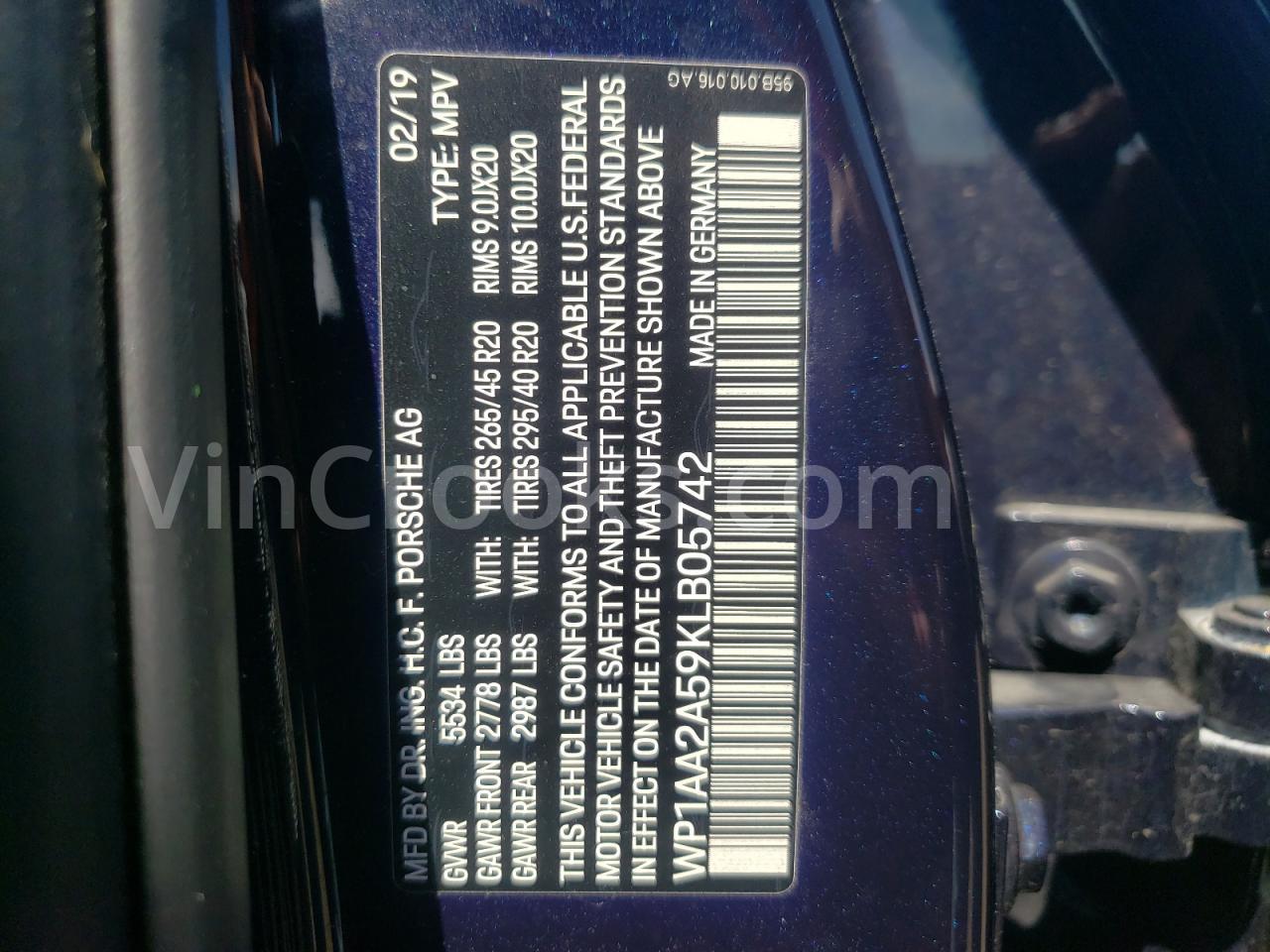WP1AA2A59KLB05742