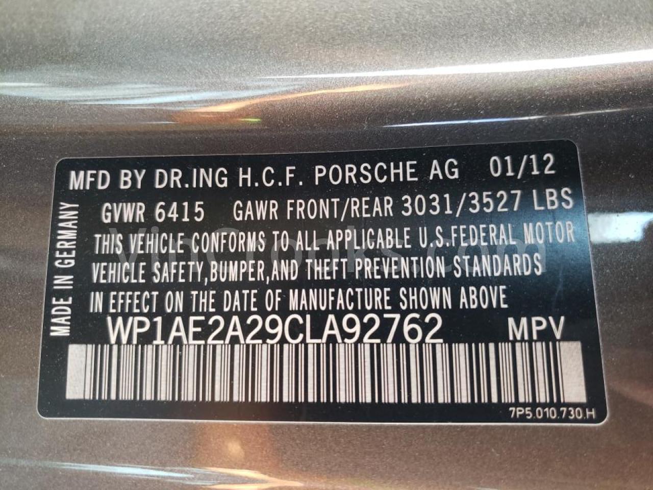 WP1AE2A29CLA92762