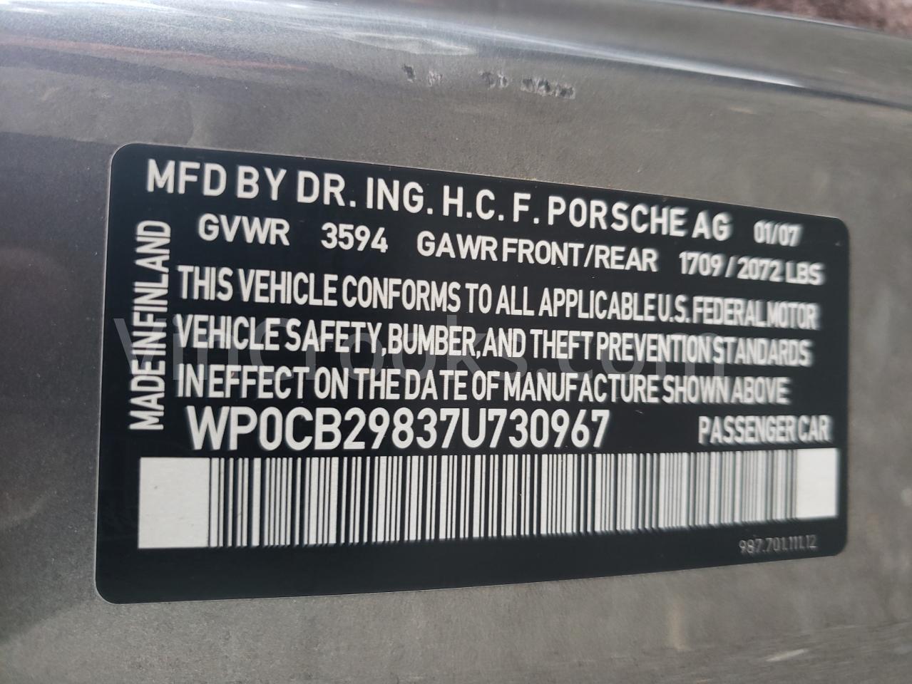 WP0CB29837U730967