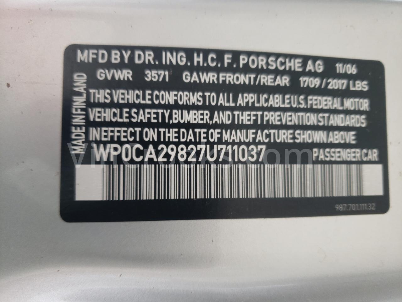 WP0CA29827U711037