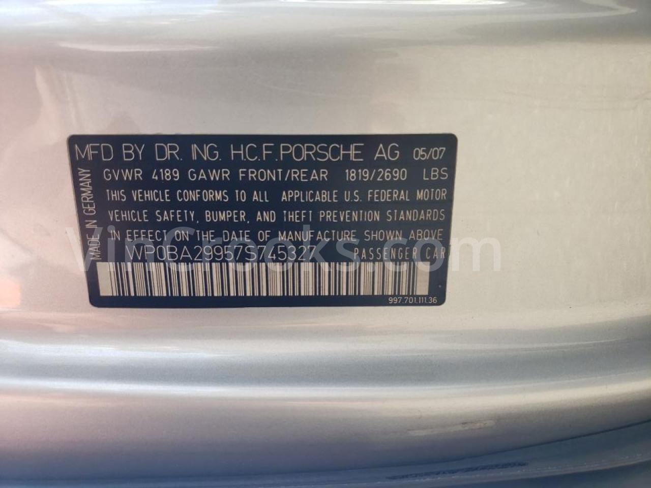 WP0BA29957S745327