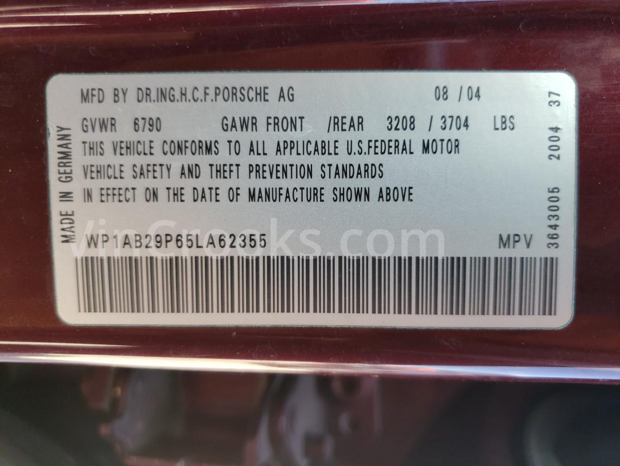 WP1AB29P65LA62355
