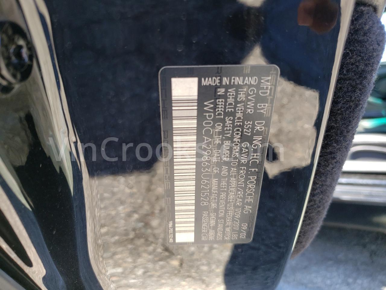WP0CA29863U621528