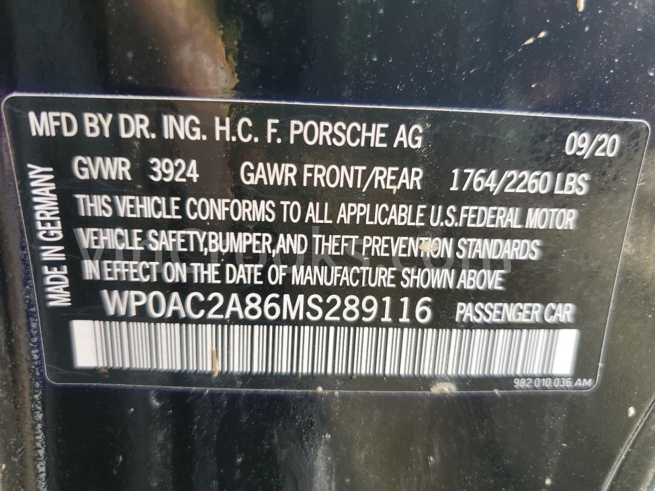 WP0AC2A86MS289116