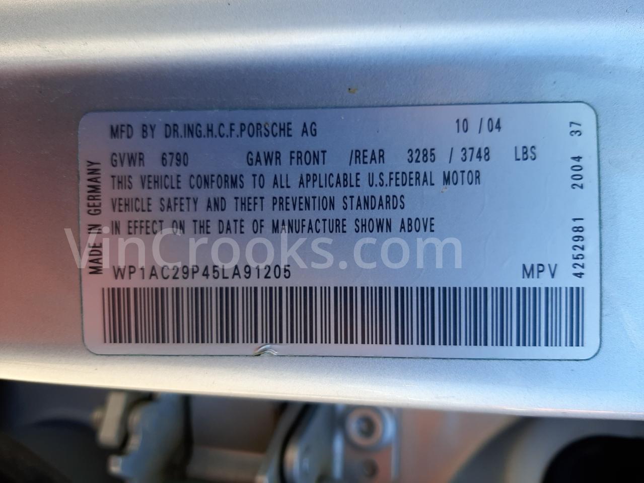 WP1AC29P45LA91205