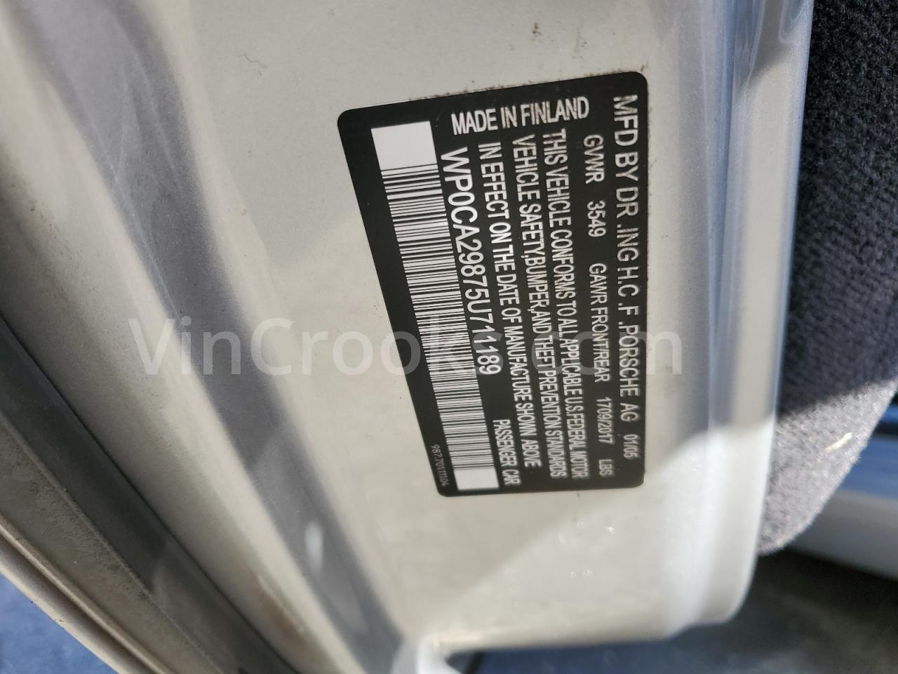 WP0CA29875U711189